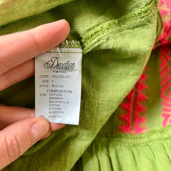 Devotion TWINS Pink and Green Blouse - Picture 6 of 8